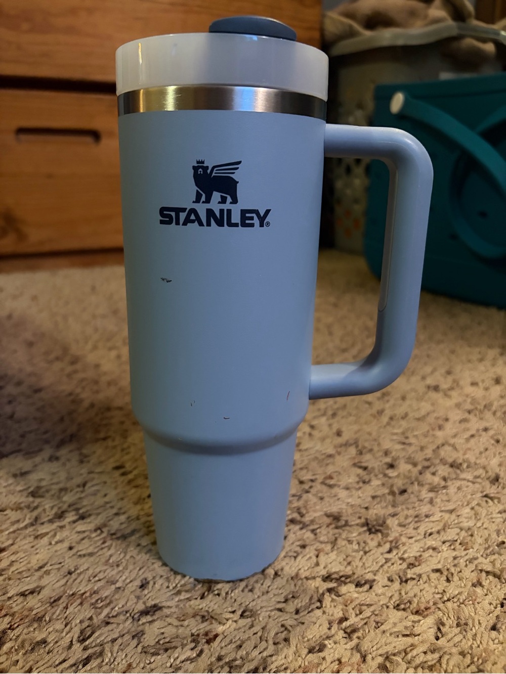 Stanley Light Blue Insulated Travel Tumbler Mug with Handle